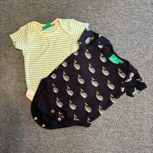 LITTLE GREEN RADICALS bundle of 2 onesies - short sleeve - size 6-9 mo
